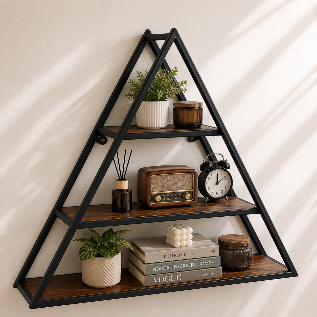 Halo & Pyramid Wall Shelf | Modern Geometric Wall Shelf