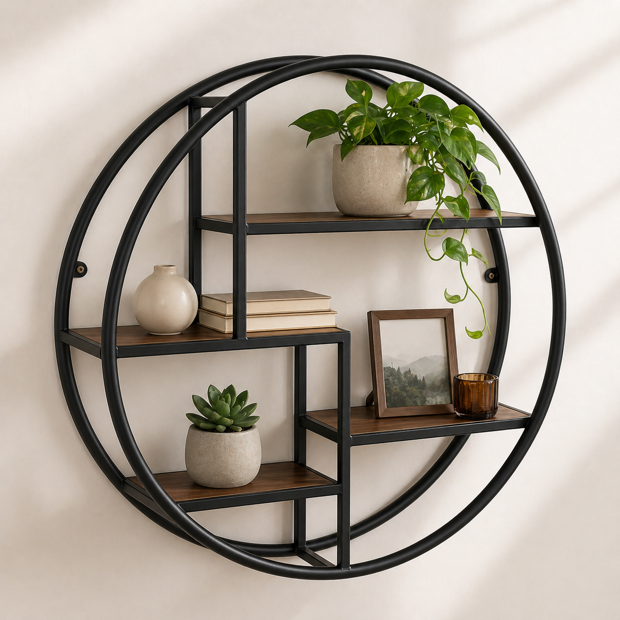 Halo & Pyramid Wall Shelf | Modern Geometric Wall Shelf