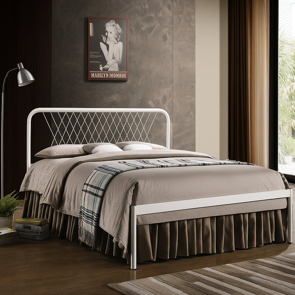 Nova King Bed Frame (White)