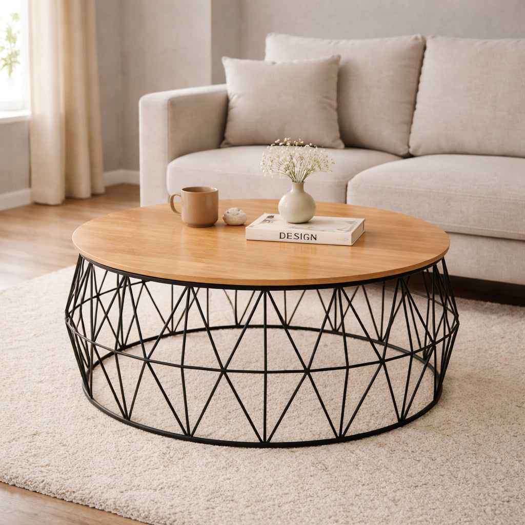 Nexus Wire Coffee Table | Round Modern Wire Base Table