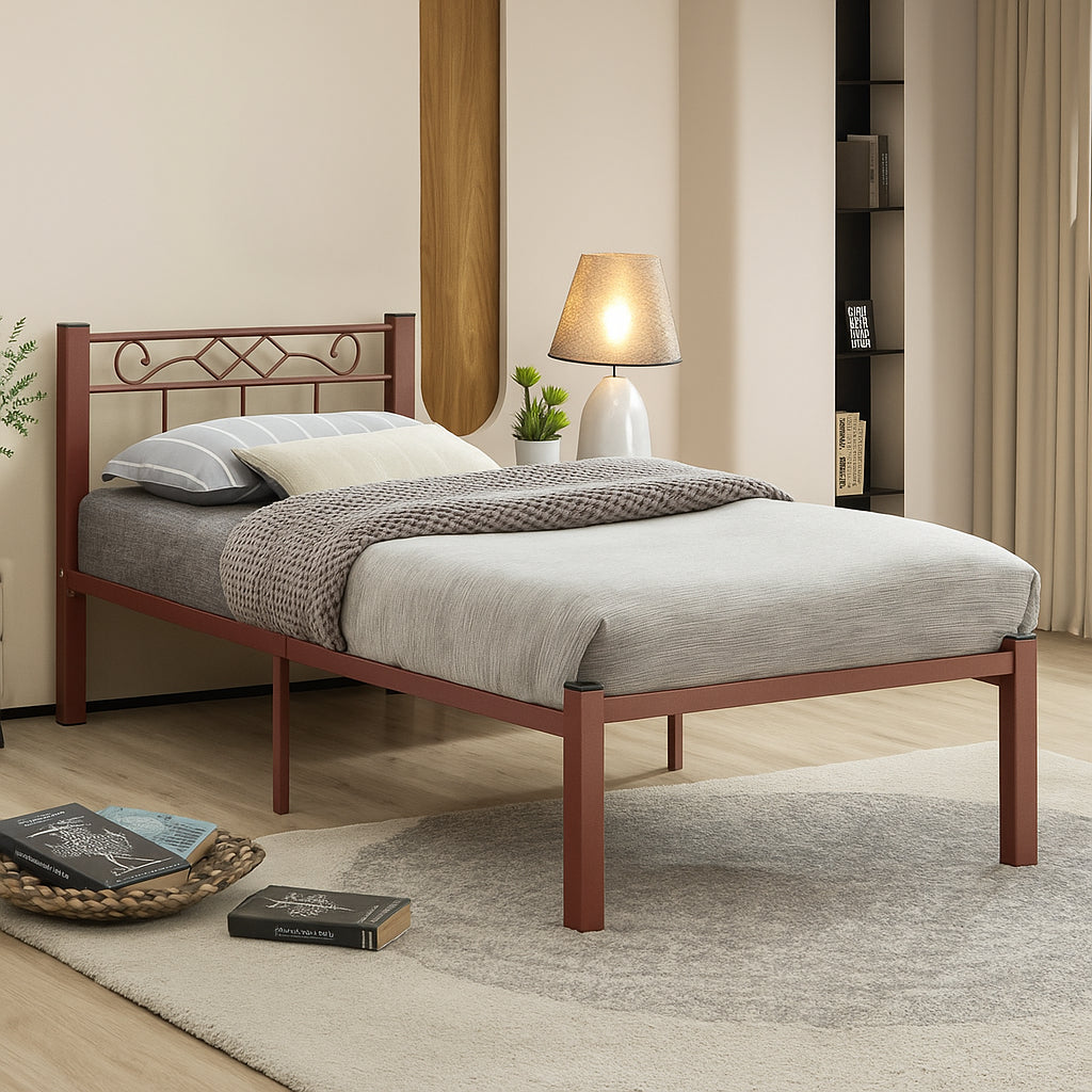 Terra Diamond Metal Bed Frame (Copper)
