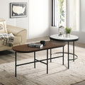 Twin Arc Coffee Table Set (Walnut) | 2-in-1 Modern Set