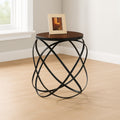 Halo Ribbon Side Table (Solid Wood/Marble Laminate)