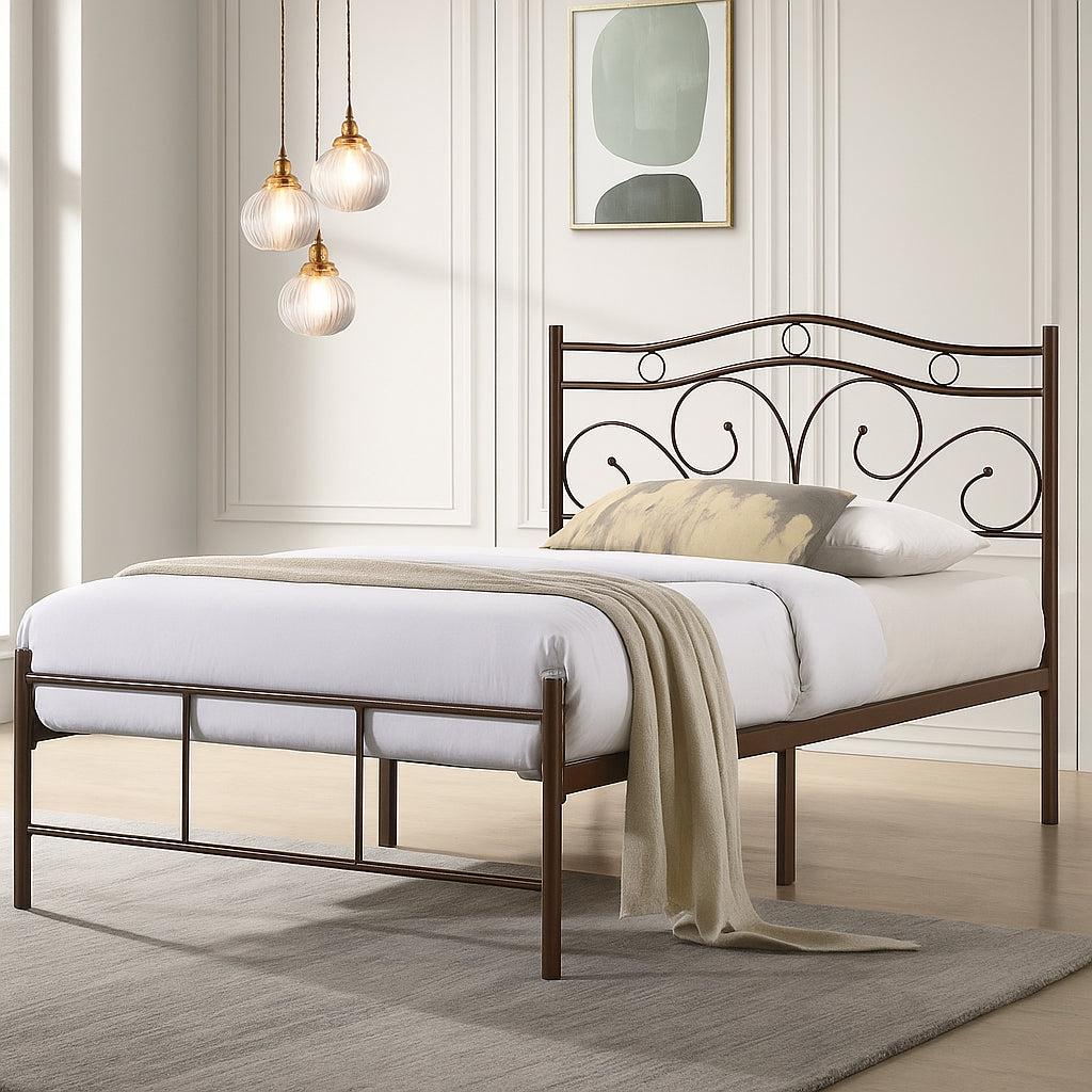 Luna Vine Queen Bed Frame (White)