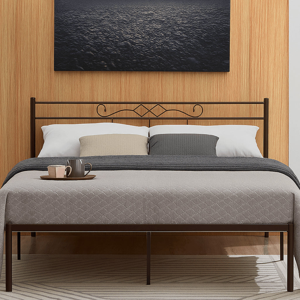 Linea Diamond Queen Bed Frame (Copper)