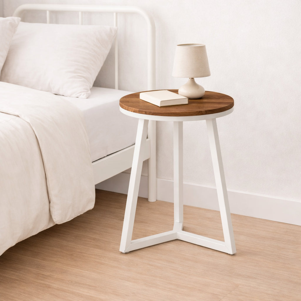 Luna Side Table (Solid Wood/Marble Laminate)