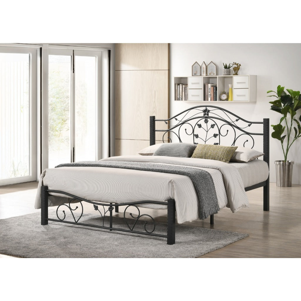 Liva Bed Frame- Queen/King (White/Texture Black)