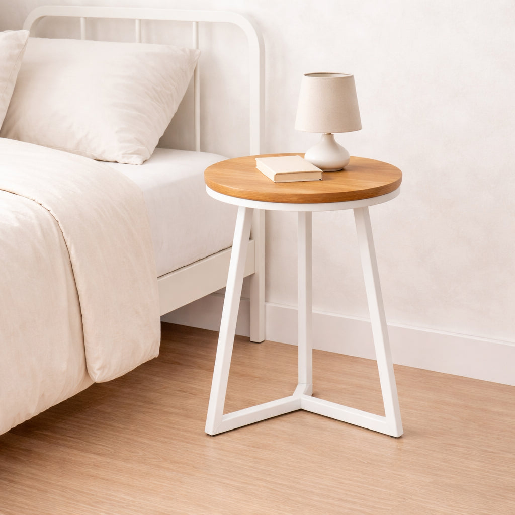 Luna Side Table (Solid Wood/Marble Laminate)