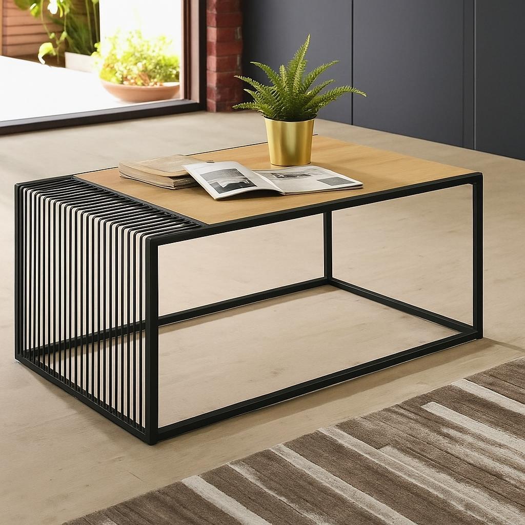 Reed Slat Coffee Table (Natural Wood)